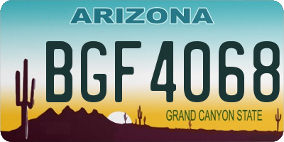 AZ license plate BGF4068