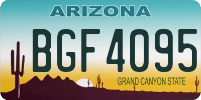 AZ license plate BGF4095