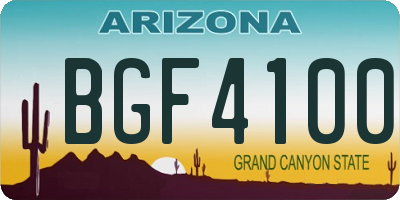 AZ license plate BGF4100