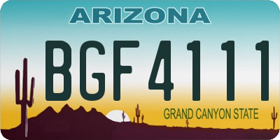 AZ license plate BGF4111