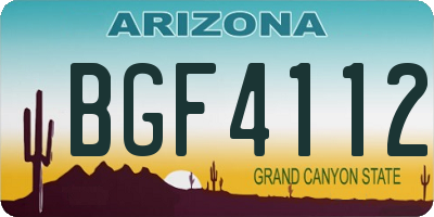AZ license plate BGF4112