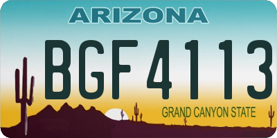 AZ license plate BGF4113