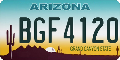 AZ license plate BGF4120