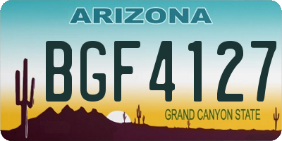 AZ license plate BGF4127