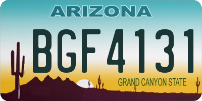 AZ license plate BGF4131