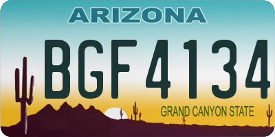 AZ license plate BGF4134