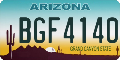 AZ license plate BGF4140