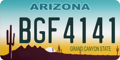 AZ license plate BGF4141