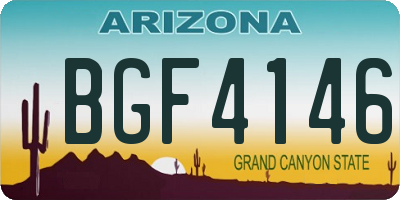 AZ license plate BGF4146
