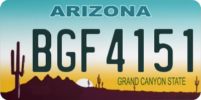 AZ license plate BGF4151