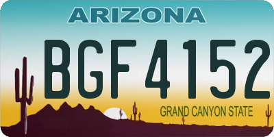 AZ license plate BGF4152