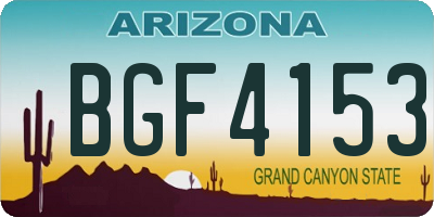 AZ license plate BGF4153