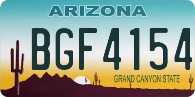 AZ license plate BGF4154