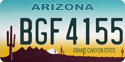 AZ license plate BGF4155