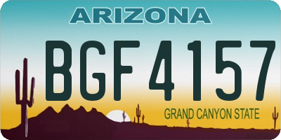 AZ license plate BGF4157