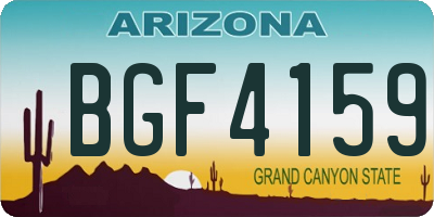 AZ license plate BGF4159