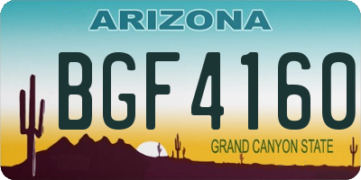 AZ license plate BGF4160