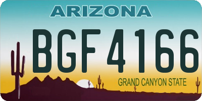 AZ license plate BGF4166