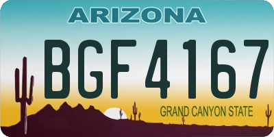 AZ license plate BGF4167
