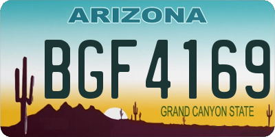 AZ license plate BGF4169