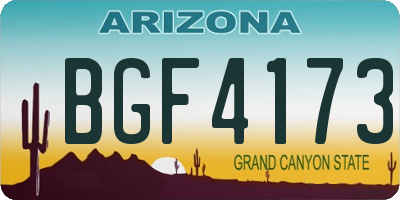 AZ license plate BGF4173