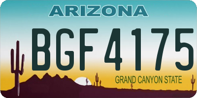 AZ license plate BGF4175