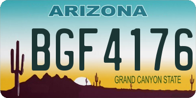 AZ license plate BGF4176