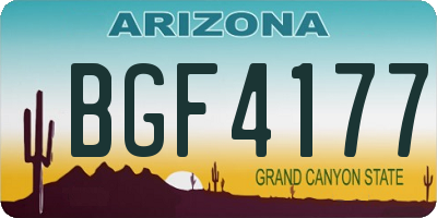 AZ license plate BGF4177