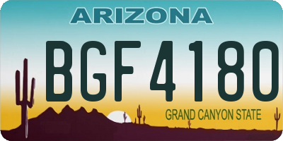 AZ license plate BGF4180