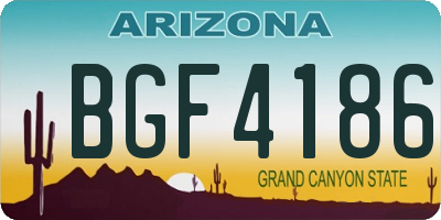 AZ license plate BGF4186