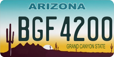 AZ license plate BGF4200