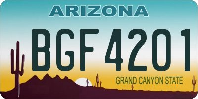 AZ license plate BGF4201