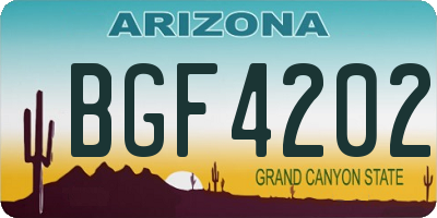 AZ license plate BGF4202