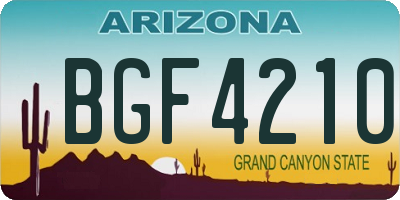 AZ license plate BGF4210