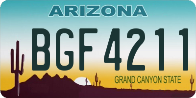 AZ license plate BGF4211