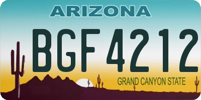 AZ license plate BGF4212