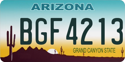 AZ license plate BGF4213