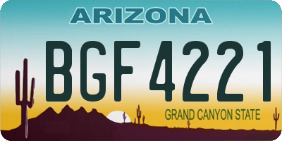 AZ license plate BGF4221