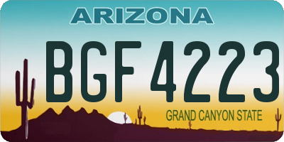 AZ license plate BGF4223