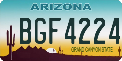 AZ license plate BGF4224
