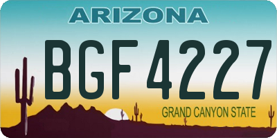 AZ license plate BGF4227