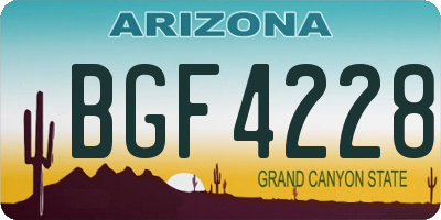AZ license plate BGF4228
