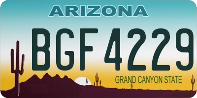 AZ license plate BGF4229