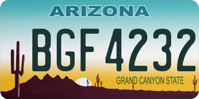 AZ license plate BGF4232