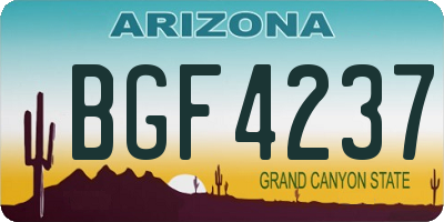 AZ license plate BGF4237