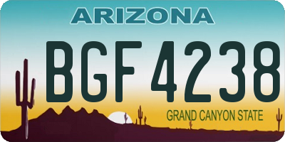 AZ license plate BGF4238