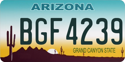 AZ license plate BGF4239