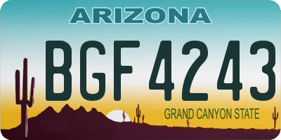 AZ license plate BGF4243