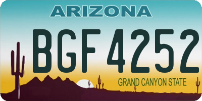 AZ license plate BGF4252