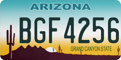 AZ license plate BGF4256